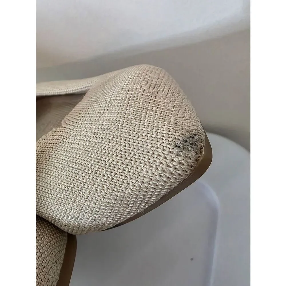 Rothy's size W8.5 pointy flats Ecru